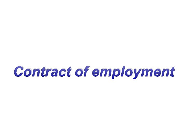 Contract of employment 