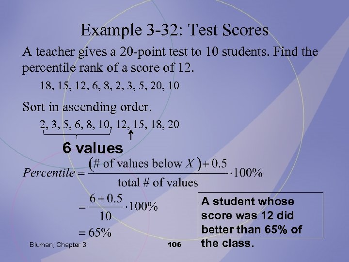 Example 3 -32: Test Scores A teacher gives a 20 -point test to 10