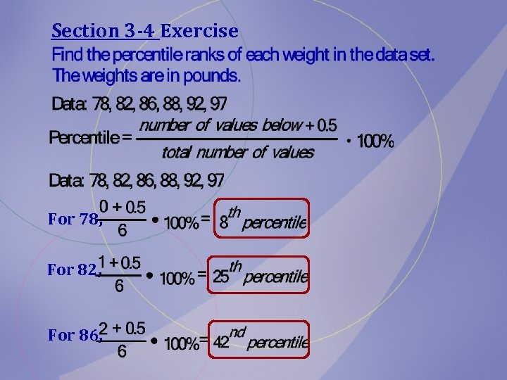 Section 3 -4 Exercise For 78, For 82, For 86, 