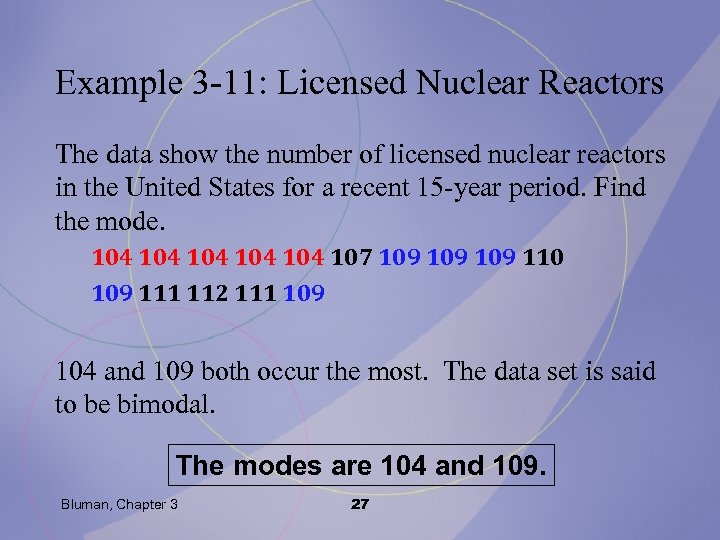 Example 3 -11: Licensed Nuclear Reactors The data show the number of licensed nuclear
