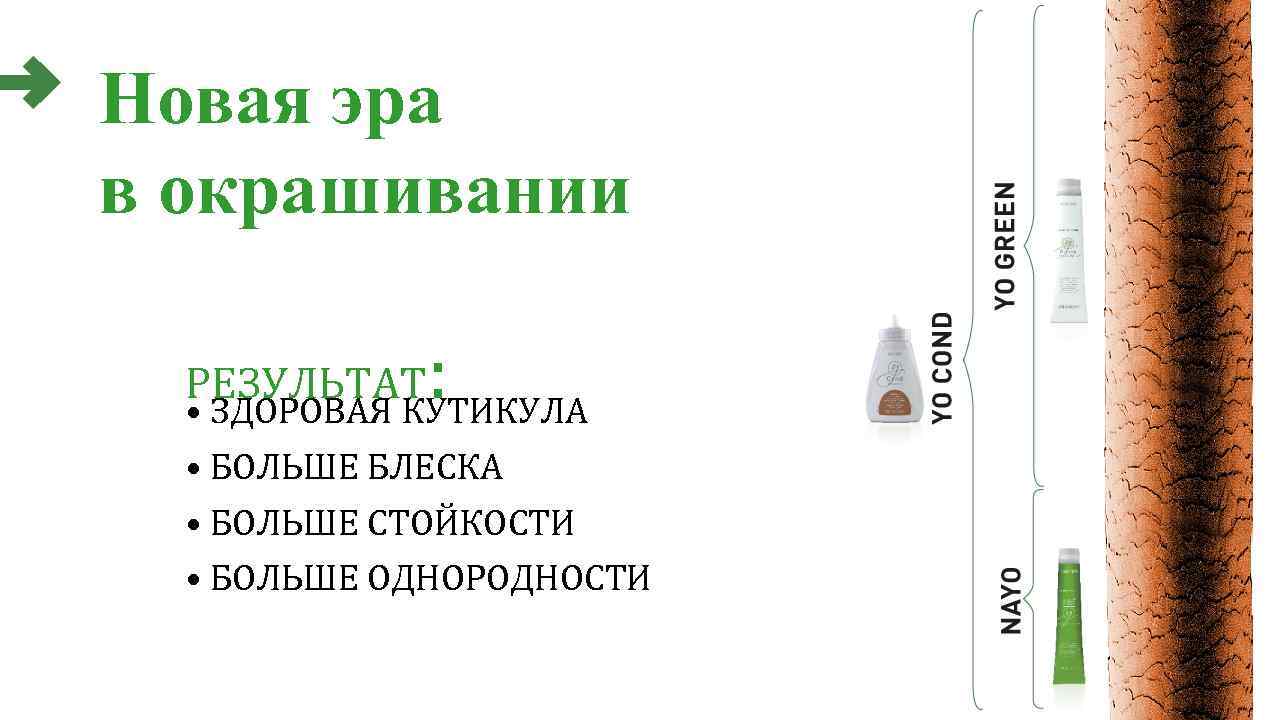 Новая эра в окрашивании : • ЗДОРОВАЯ КУТИКУЛА РЕЗУЛЬТАТ • БОЛЬШЕ БЛЕСКА • БОЛЬШЕ