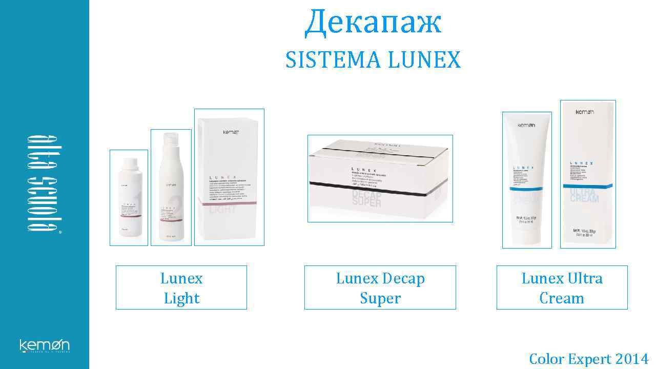 Декапаж SISTEMA LUNEX Lunex Light Lunex Decap Super Lunex Ultra Cream Color Expert 2014