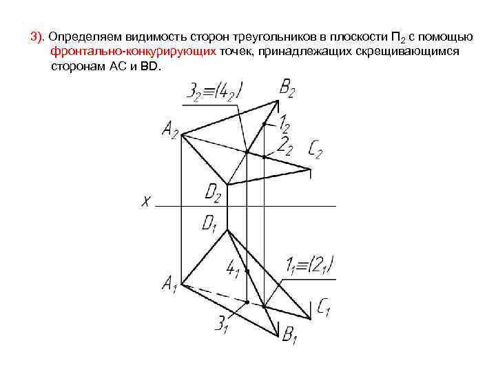 Точка а принадлежит плоскости п2 на чертеже