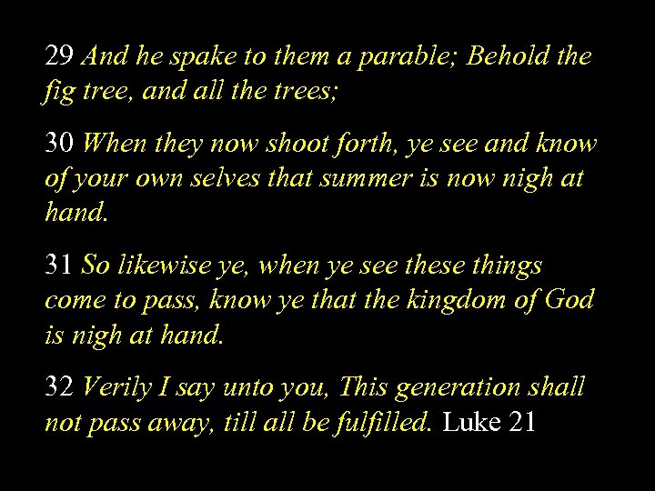 29 And he spake to them a parable; Behold the fig tree, and all