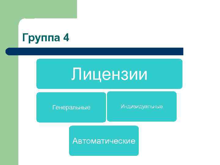 Группа 4 Лицензии Генеральные Индивидуальные Автоматические 