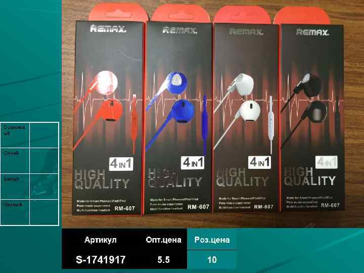 Оранжев ый Синий Белый Черный 