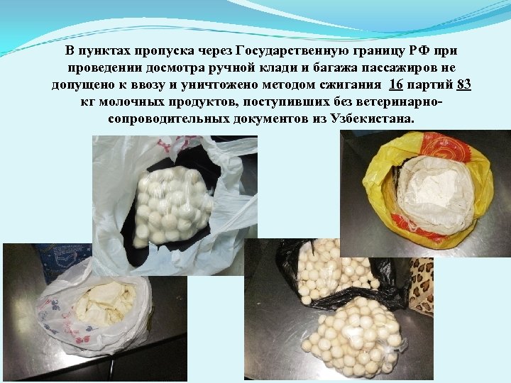 В пунктах пропуска через Государственную границу РФ при проведении досмотра ручной клади и багажа