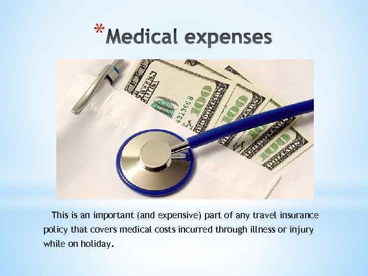 * This is an important (and expensive) part of any travel insurance policy that