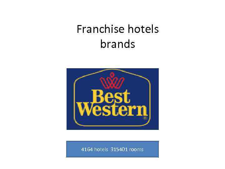 Franchise hotels brands 4164 hotels 315401 rooms 