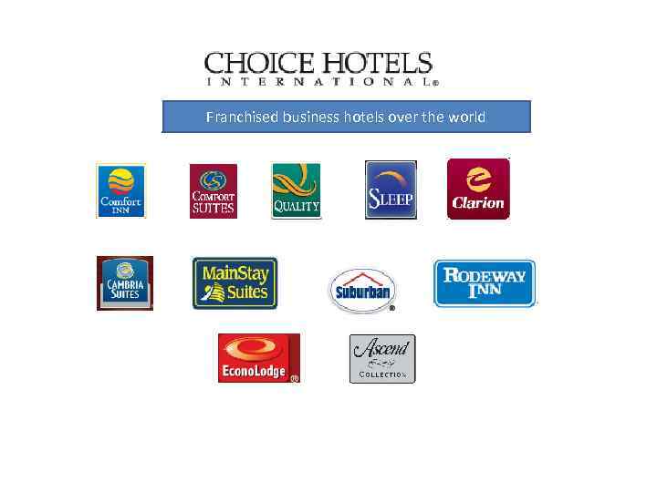 Franchised business hotels over the world 