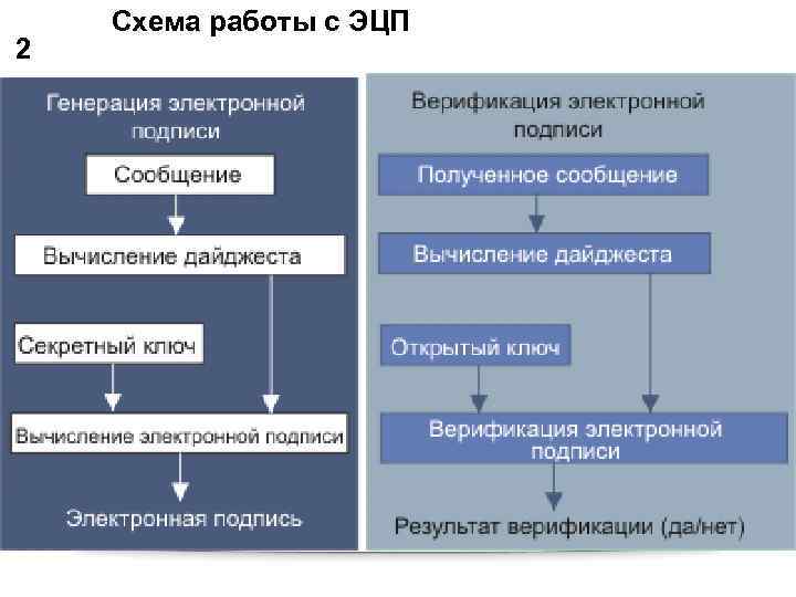  Схема работы с ЭЦП 2 