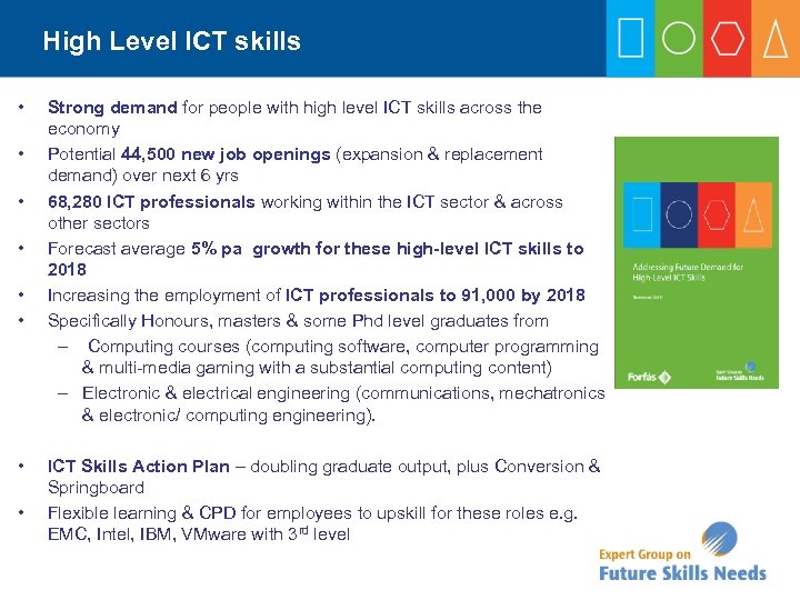 High Level ICT skills • • • Strong demand for people with high level