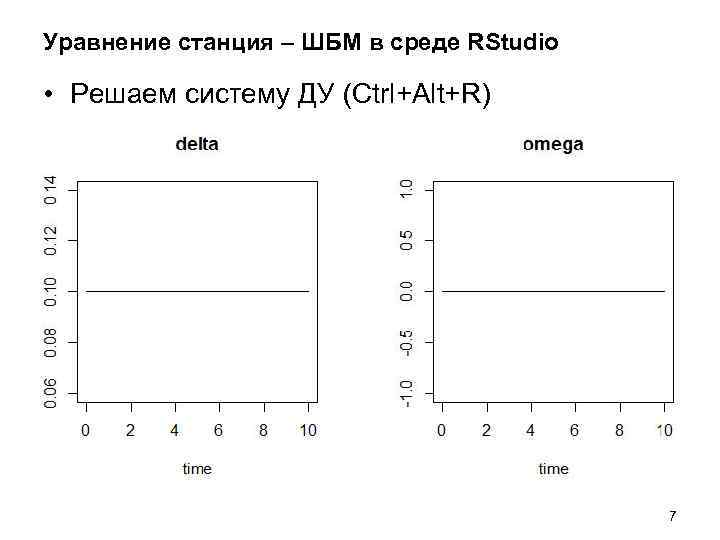 Уравнение станция – ШБМ в среде RStudio • Решаем систему ДУ (Ctrl+Alt+R) 7 