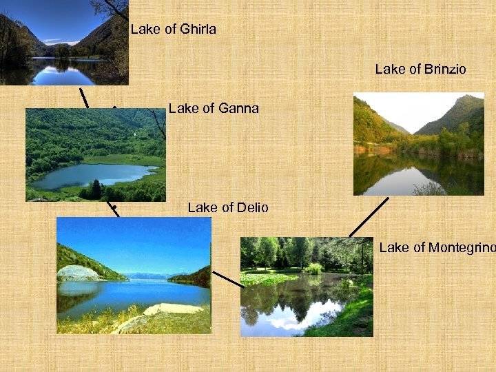  • Lake of Ghirla Lake of Brinzio • • Lake of Ganna Lake
