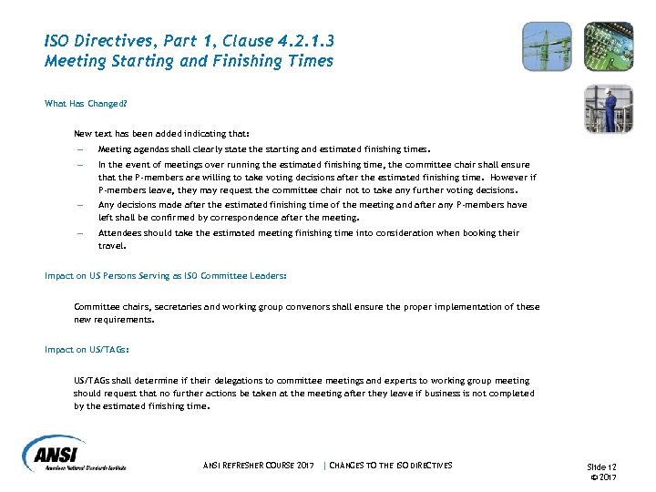 ISO Directives, Part 1, Clause 4. 2. 1. 3 Meeting Starting and Finishing Times