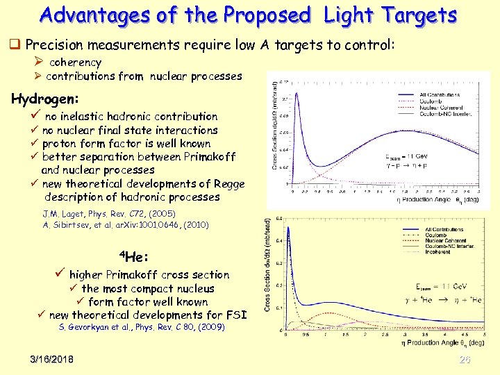 Advantages of the Proposed Light Targets q Precision measurements require low A targets to