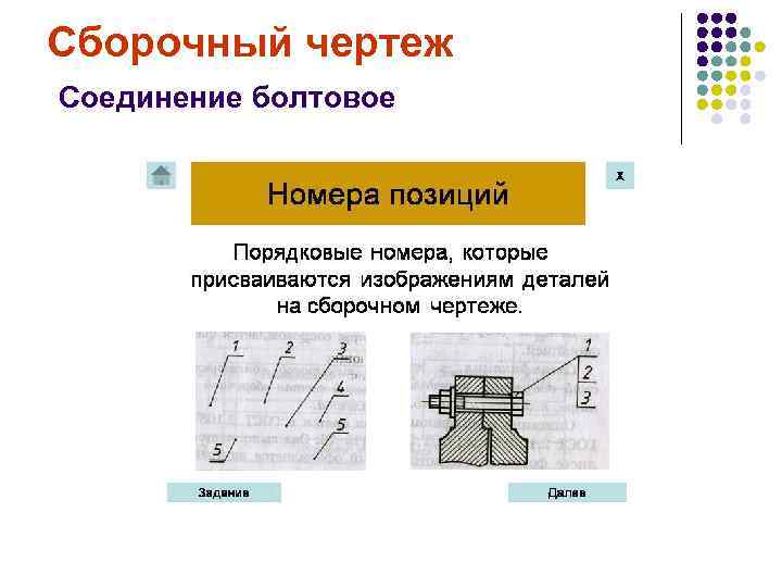 Сборочный чертеж Соединение болтовое 