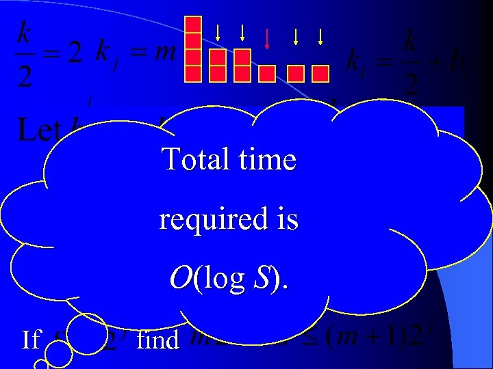 Total time =01 Find the largest j for which required is O(log S). =5