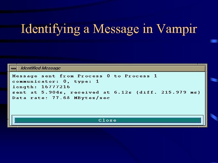 Identifying a Message in Vampir 