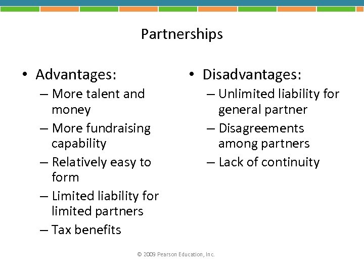 advantages and disadvantages of partnerships