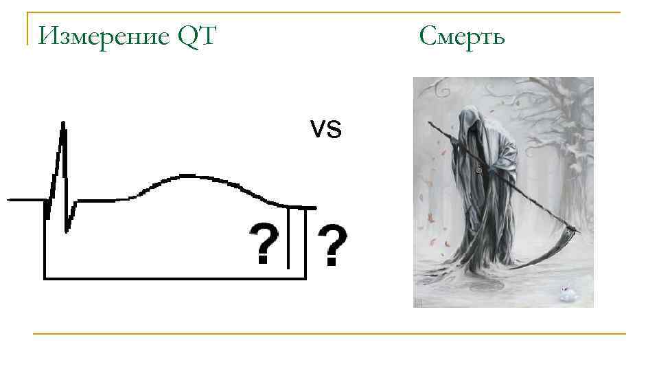 Измерение QT Смерть vs 
