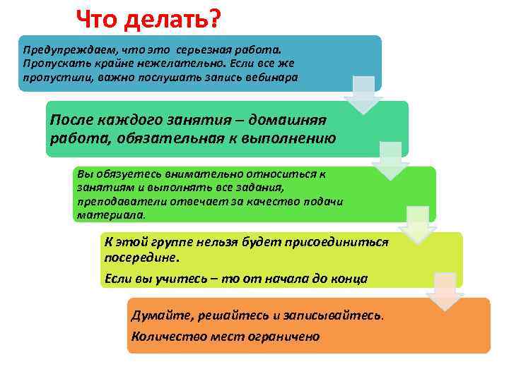 Что делать? Предупреждаем, что это серьезная работа. Пропускать крайне нежелательно. Если все же пропустили,