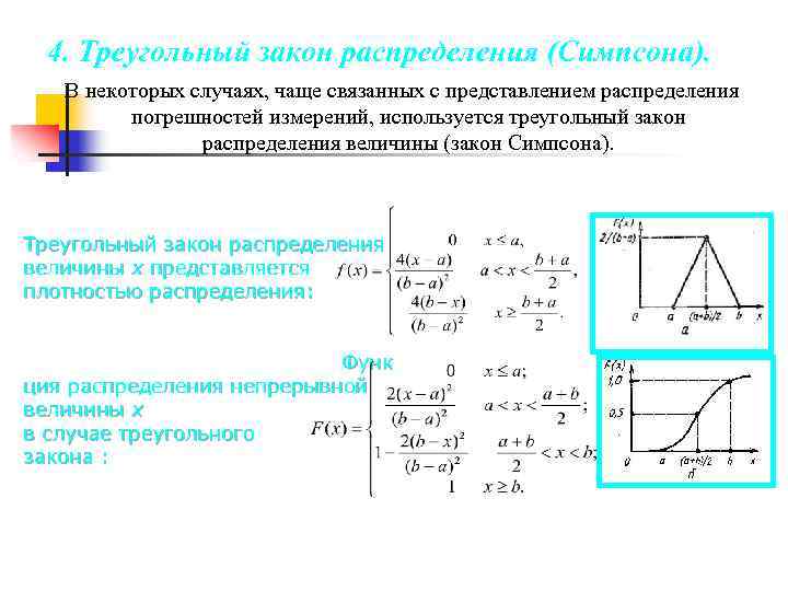 Простейшие законы распределения