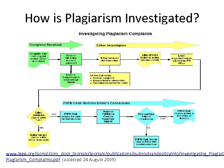 How is Plagiarism Investigated? www. ieee. org/portal/cms_docs_iportals/publications/pubtoolsandpolicyinfo/Investigating_Plagiarism_Complaints. pdf (accessed 24 August 2009) 