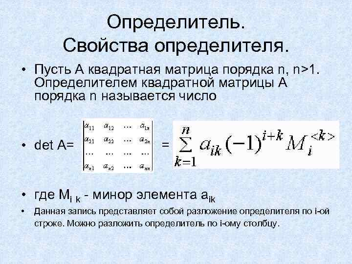 1 определитель