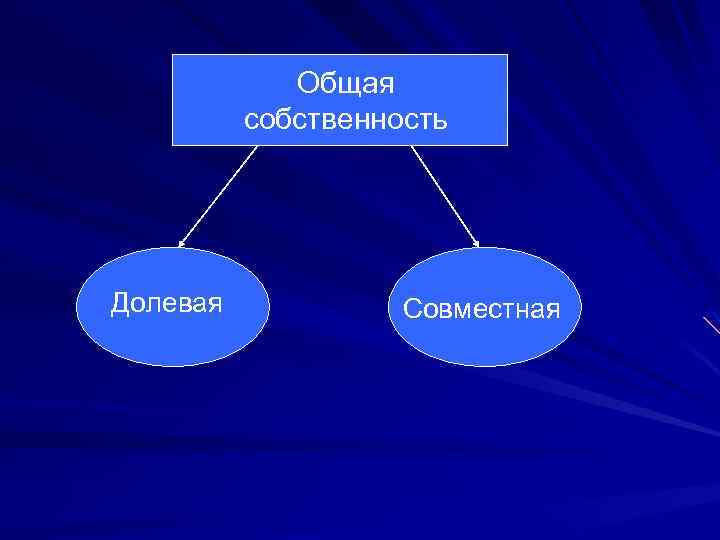 Общая собственность Долевая Совместная 