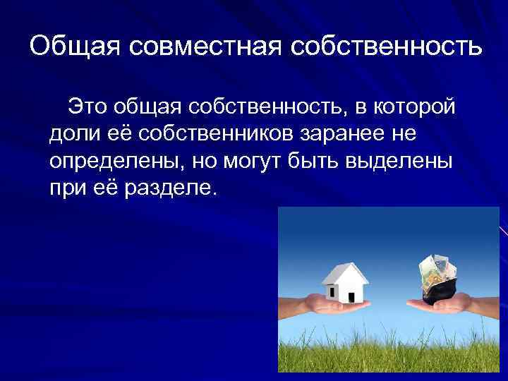 Право общей собственности примеры