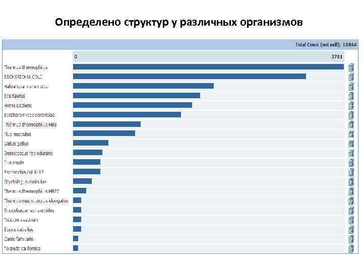 Определено структур у различных организмов 