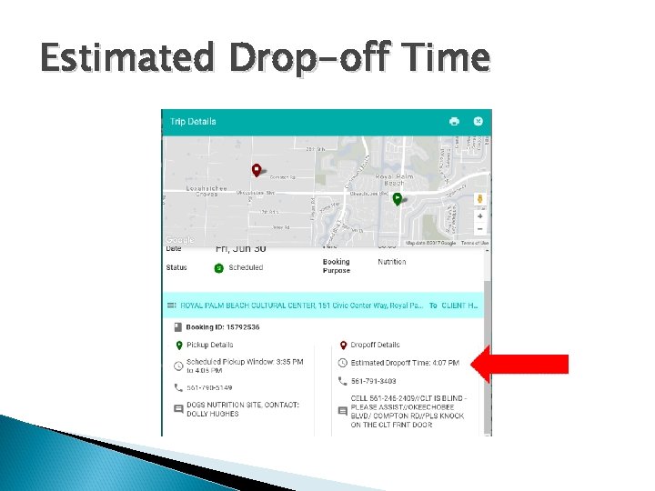 Estimated Drop-off Time 