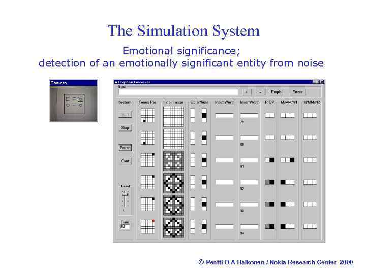 The Simulation System Emotional significance; detection of an emotionally significant entity from noise ©