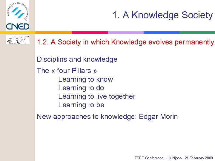 1. A Knowledge Society 1. 2. A Society in which Knowledge evolves permanently Disciplins