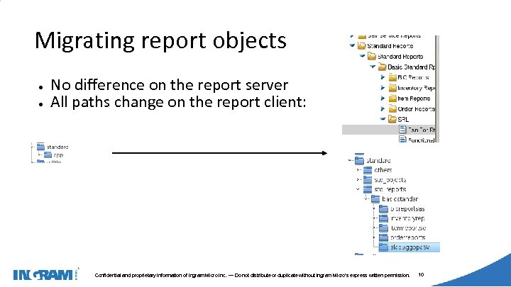 1405002 Migrating report objects ● ● No difference on the report server All paths