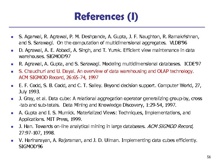 References (I) n n n n n S. Agarwal, R. Agrawal, P. M. Deshpande,