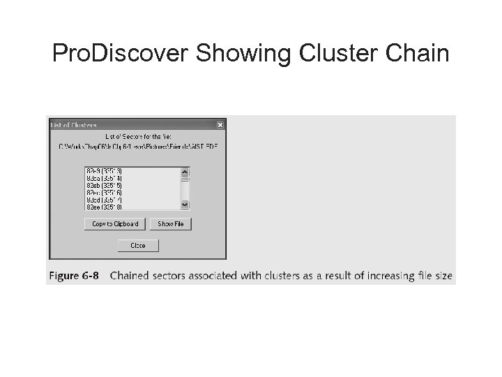 Pro. Discover Showing Cluster Chain 