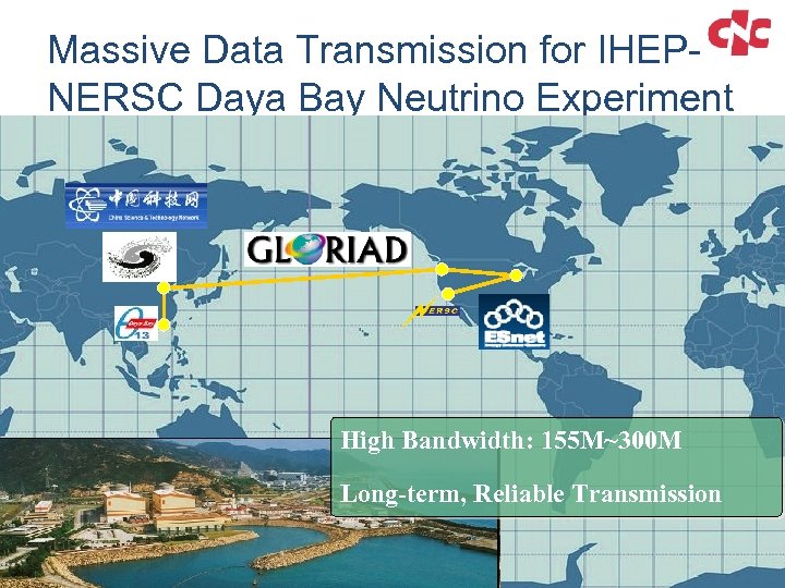 Massive Data Transmission for IHEPNERSC Daya Bay Neutrino Experiment High Bandwidth: 155 M~300 M