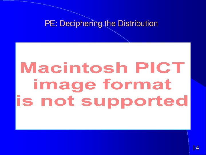 PE: Deciphering the Distribution 14 