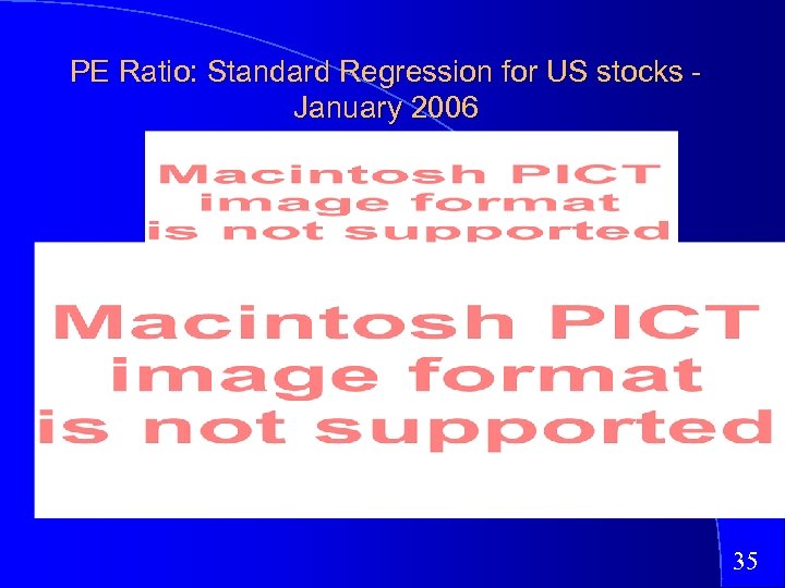PE Ratio: Standard Regression for US stocks January 2006 35 