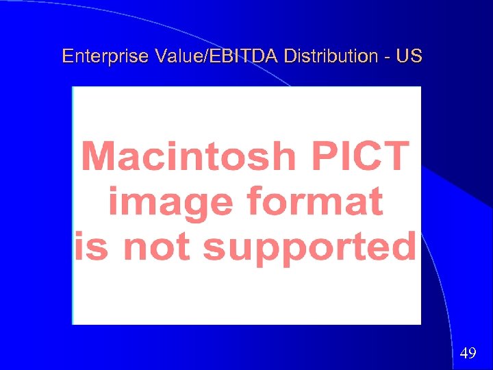 Enterprise Value/EBITDA Distribution - US 49 