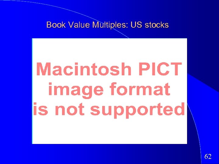 Book Value Multiples: US stocks 62 