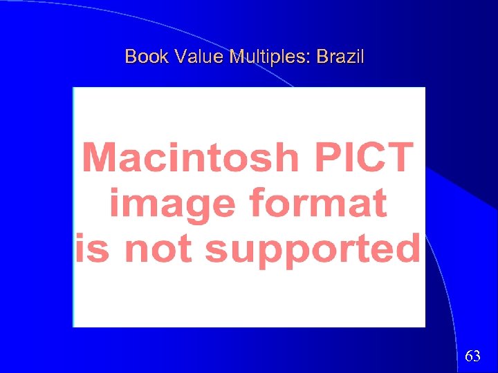 Book Value Multiples: Brazil 63 