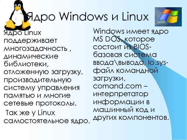 Что не является компонентом системы linux ядро системные библиотеки системные утилиты приложения