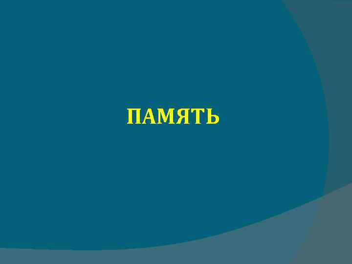 ПАМЯТЬ 