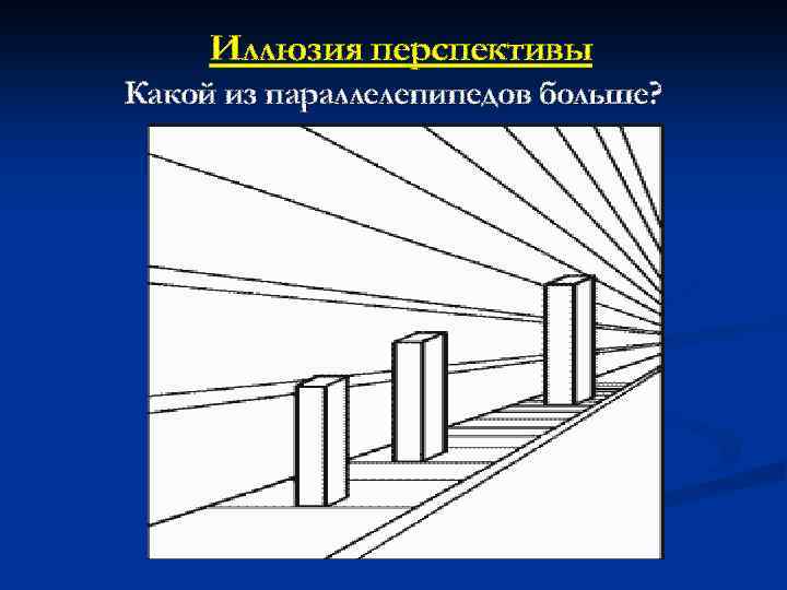 Иллюзия перспективы Какой из параллелепипедов больше? 