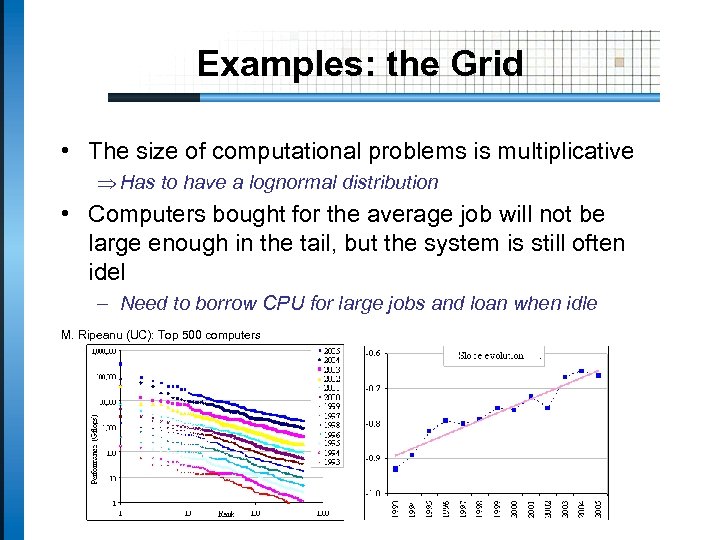 Examples: the Grid • The size of computational problems is multiplicative Þ Has to