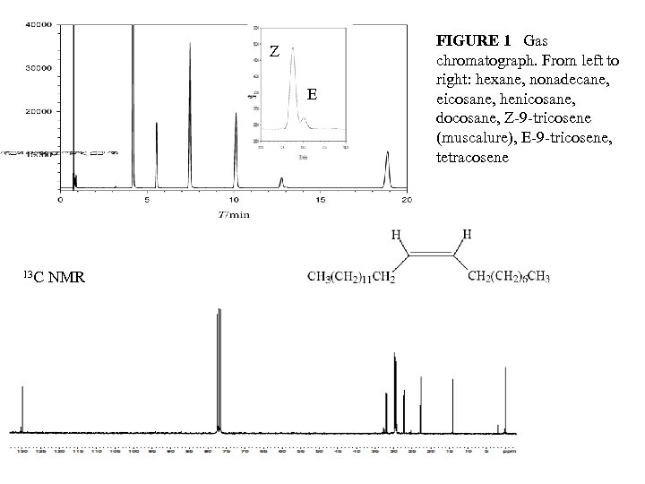 Z E 13 C NMR FIGURE 1 Gas chromatograph. From left to right: hexane,