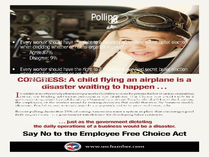 Polling • Every worker should have the right to a federally supervised secret ballot